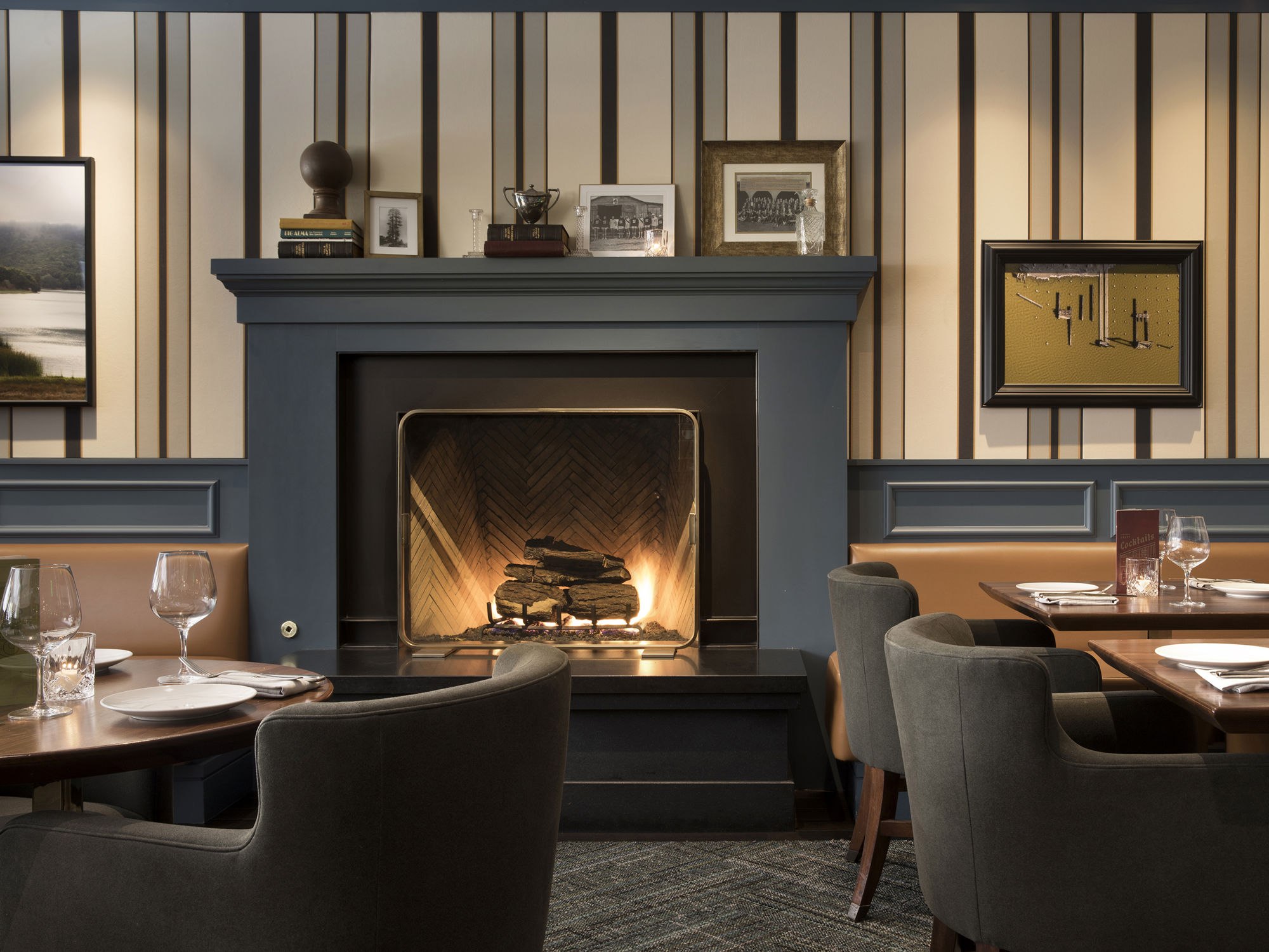 Cozy Restaurant With Fireplace